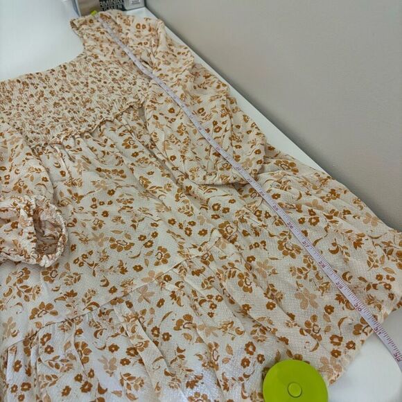 Altard state boho floral smocked puff sleeve mini dress - Picture 8 of 13